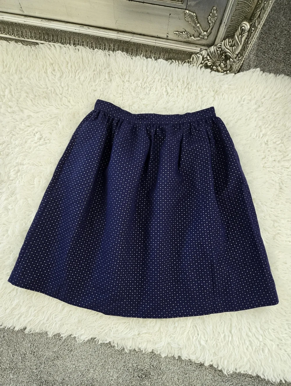 Dress Up by Gymboree Cotton Navy Gold Dots Skirt Size 10. New.